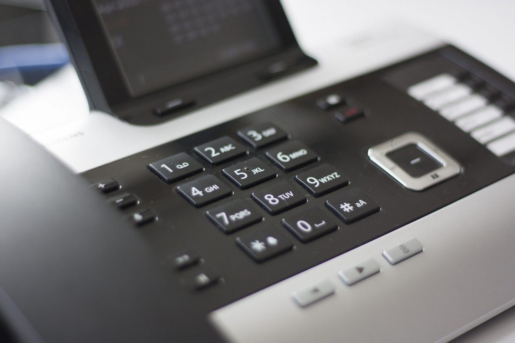 phone integrated into a telephone system for business